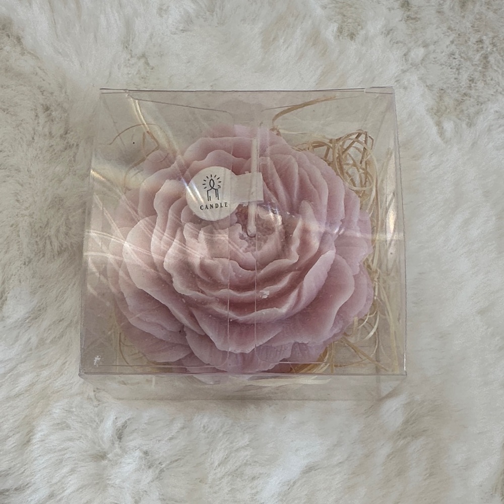 Pink Rose Shaped Candle